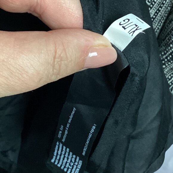 Eileen Fisher Silk Top Marbled Black Sheer w/ Silk black Tank XL - Picture 7 of 11